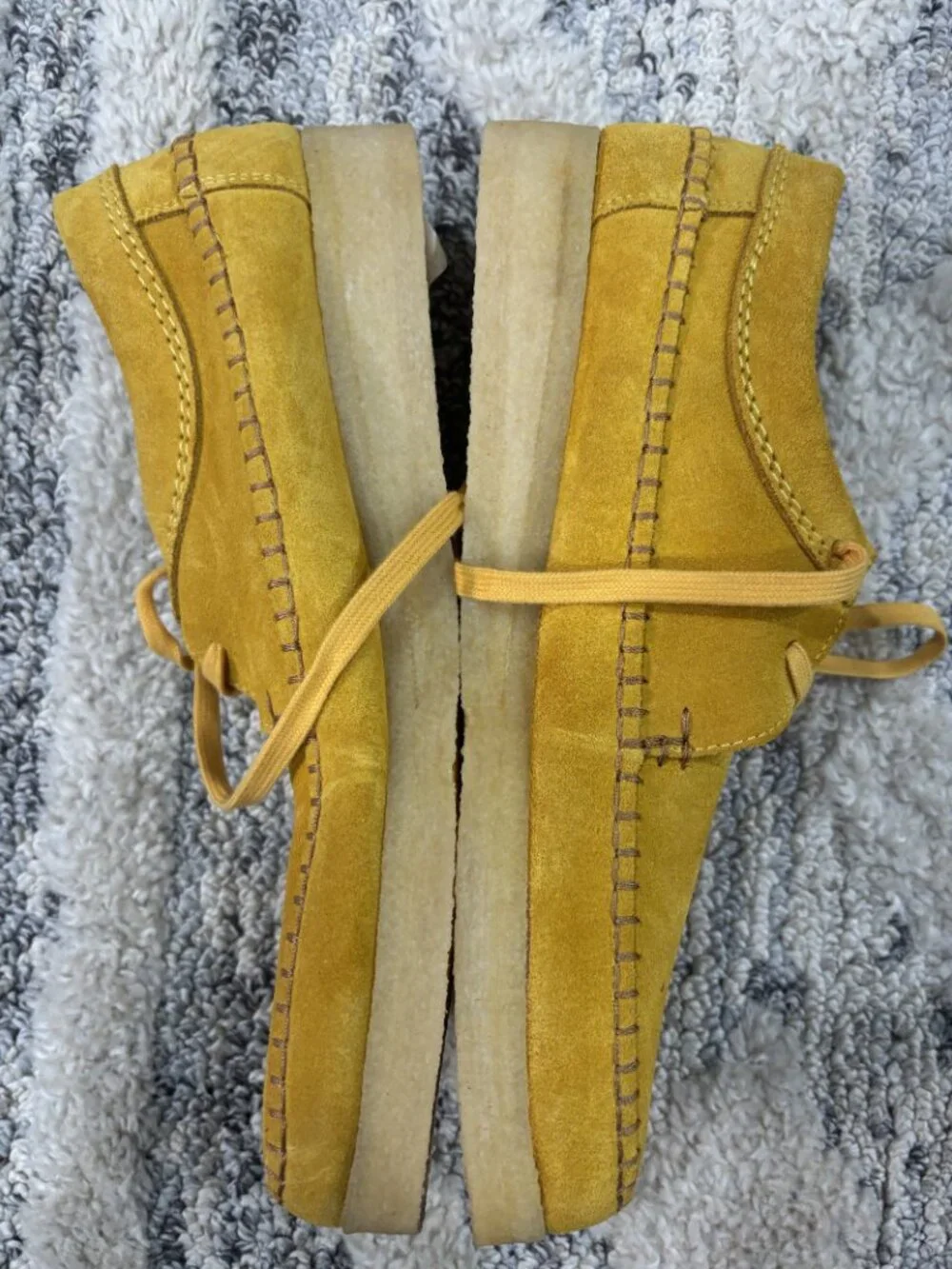 Clarks Originals Weaver Mustard Moc-Toe Lace-Up Size 10.5 M